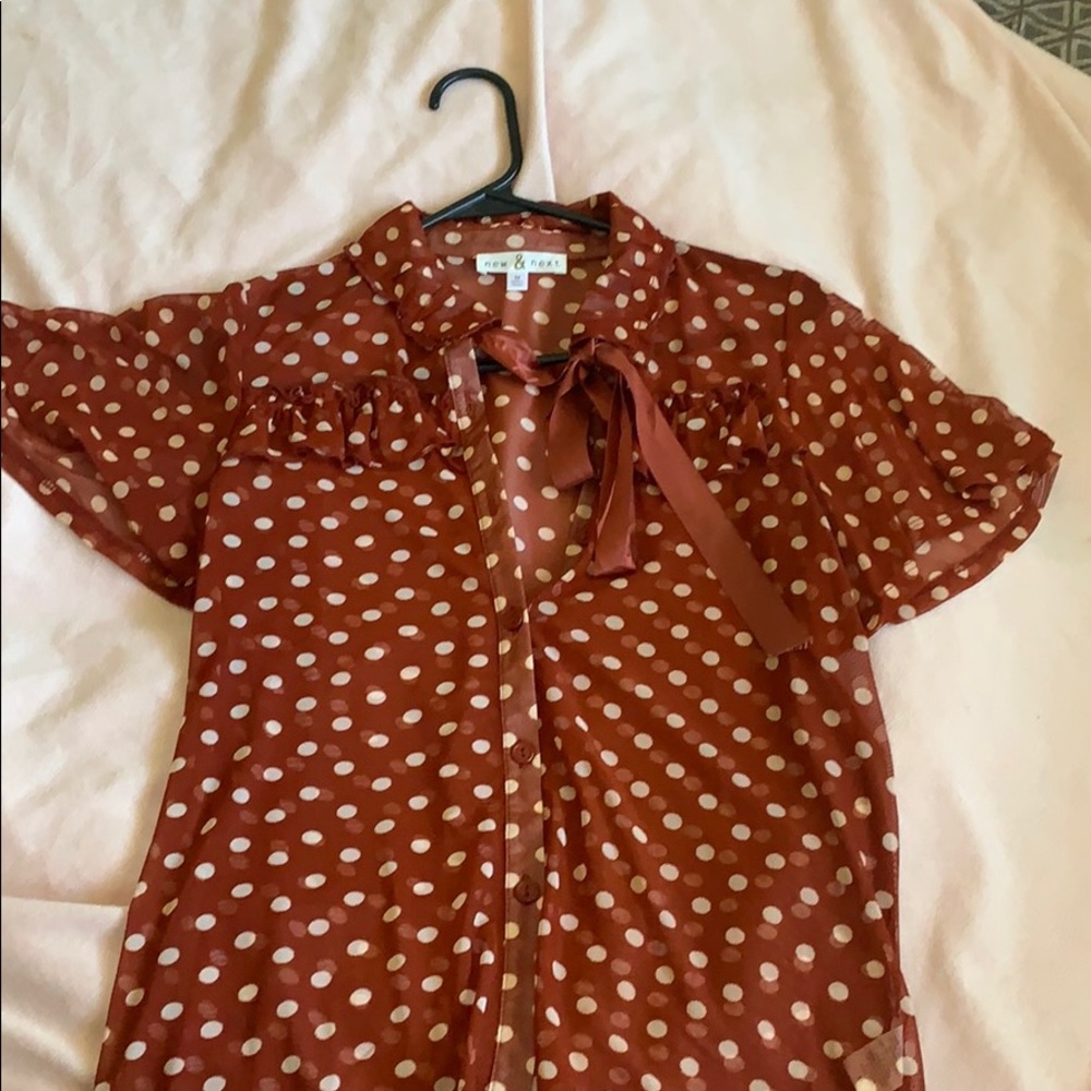Sheer Polka Dot Blouse